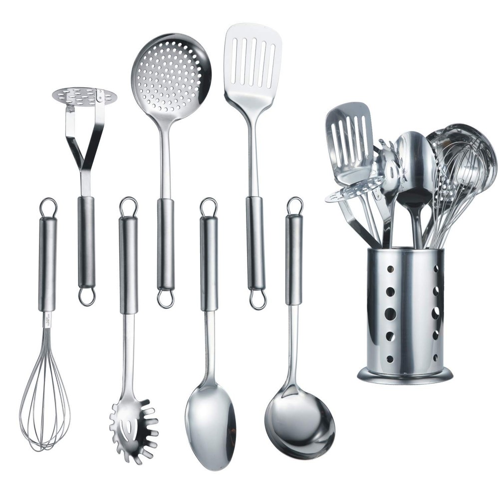 Berglander Cooking Utensil Set 8 Piece, Stainless Steel 8 Pieces, A. 8 Pieces