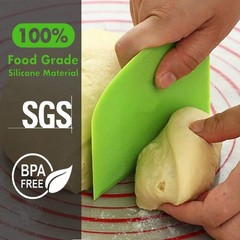 Dough Cutter Dual Sided Flexible Plastic Bowl Scraper for Bread Pizza Pastry
