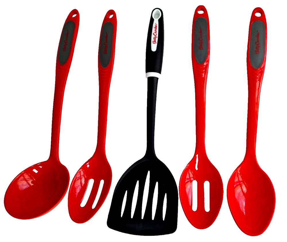 Betty Crocker Cooking Utensils 5 with Comfort Grip Dishwasher Safe