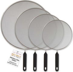 4-Piece Stainless Steel Splatter Guard Set (13″, 11.5″, 10″,8”) Fine Mesh Cover,