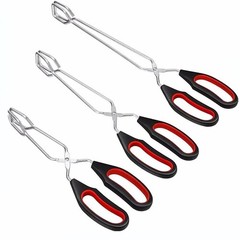 Scissor Tongs Stainless Steel 3 Pack Kitchen Tongs for Cooking Food Tongs BBQ
