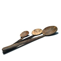 5 Coconut Shell Spoons kitchen tools handmade Eco friendly natural product Table