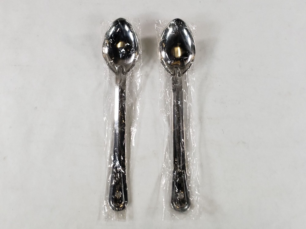 Lot Of 2 Winco BSOT-13H Silver 1.5mm Stainless Steel Solid Basting Spoon 13 In