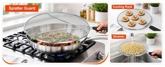 Splatter Screen for Frying Pan 13 Inch – Stainless Steel Grease Splatter Guard –