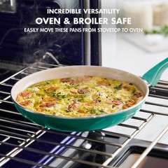 GreenPan Rio Healthy Ceramic Nonstick 8″ Frying Pan Skillet and Silicone Spat…
