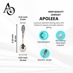 Solid 925 Sterling Silver Small Salt Spoon – Elegant Miniature Spoon
