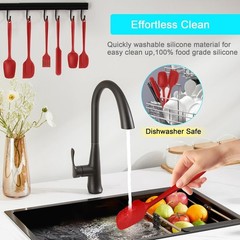 Silicone Spatula Set 6 Pack Food Grade Kitchen Utensils with Silicone Brush