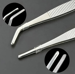 2pcs Stainless Steel Kitchen Tweezers Precision Cooking Tongs