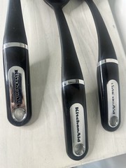 Lot of 3 Kitchen Aid Black Plastic Kitchen Utensils Spoon and Spatulas