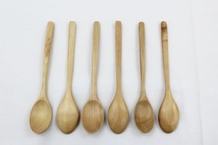 6PCS -Wood Spoons Soup Eco Friendly Japanese Tableware Natural Wooden USA Seller