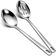 Cooking Spoon Set, Stainless Steel Kitchen Cooking Serving, Solid Spoon, Slot…