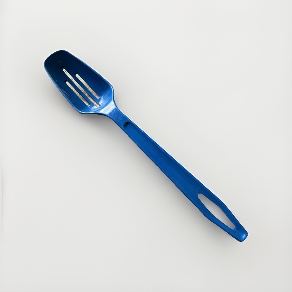 Unbranded Blue Nylon Slotted Cooking Serving Spoon 11 Inch Retro Vintage Kitchen