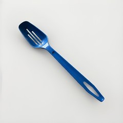 Unbranded Blue Nylon Slotted Cooking Serving Spoon 11 Inch Retro Vintage Kitchen