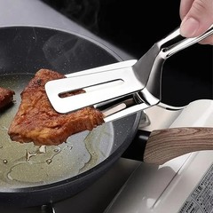 Stainless Steel Steak Clamp Food Bread Meat BBQ Clip Tongs Kitchen Cooking Tool
