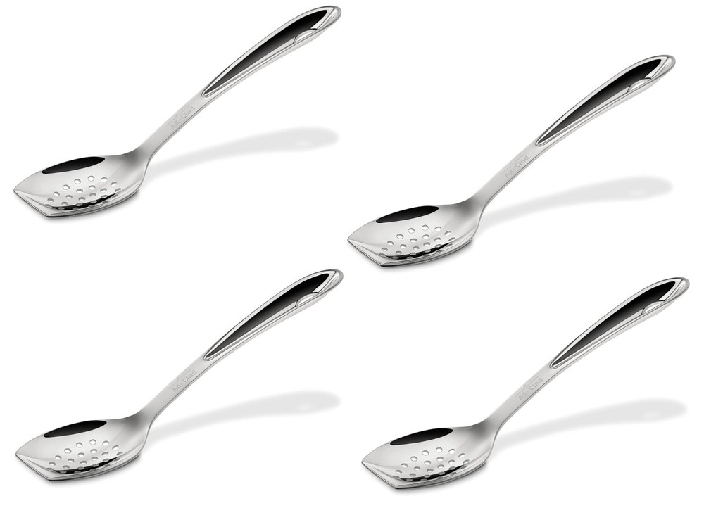 All-Clad Cook & Serve Stainless Steel Slotted Spoon, 10 inch, Silver 4 Pack