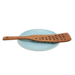 1pc Wooden Slotted Spatula 24 Holes Non-Stick Frying Tool Shovel Wooden Spatula