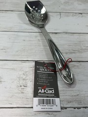 All-Clad Cook & Serve Stainless Steel Slotted Spoon, 9.5 inch, Silver, NEW