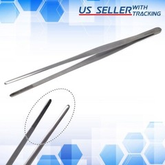 2 Pcs Kitchen Tweezer 12″ Straight & Round Tip Set Long Food Tongs Chef DIY Tool
