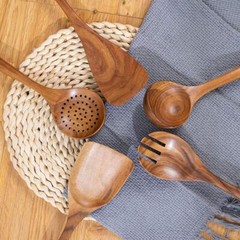 WOOD UTENSILS SET FOR COOKING TEAK WOODEN UTENSILS SET WOOD SPATULA FOR NONSTICK