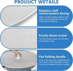 Splatter Screen for Kitchen, Stainless Steel Fine Mesh Splatter Screen for Fryin