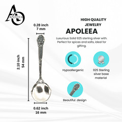 Solid 925 Sterling Silver Small Salt Spoon – Elegant Miniature Spoon