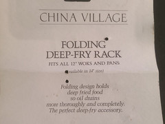 NEW OPEN PACK China Village Deep Fry Steaming Folding Wok/Pan Rack for 12″ Diam