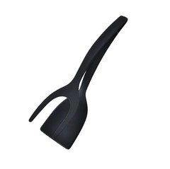1pc 2-in-1 Grip & Flip Spatula Tongs: Non-Stick Nylon Egg Pancake Turner – NEW