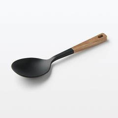 MUJI Wooden Handle Silicone Cooking Spoon & Turner &Spatula 3 Piece Set Japan