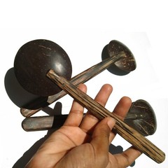 5 Coconut Shell Spoons kitchen tools handmade Eco friendly natural product Table