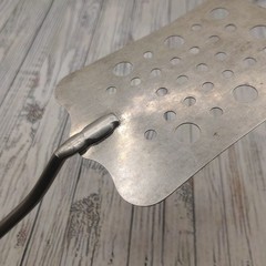 Vintage Chief Slotted Holes Long Spatula Red Wood Handle Farmhouse Rustic Turner