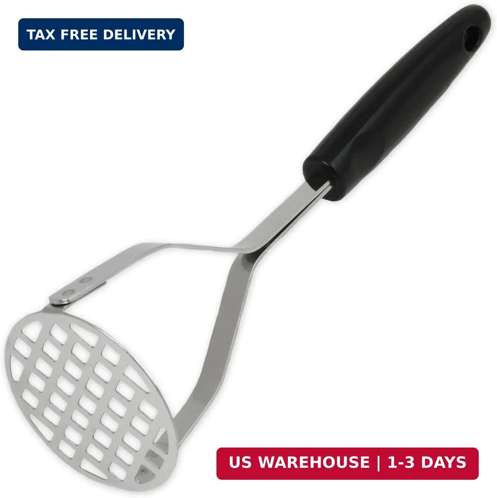 Chef Craft Select Sturdy Masher, 10.25 inch, Stainless Steel/Black
