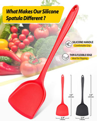 Pack of 2 Silicone Wok Spatula, Non-Stick, Heat Resistant, Easy to Clean and Dis