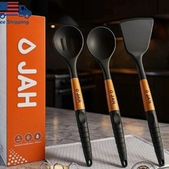 Non Stick Silicone Cooking Kitchen Utensils Set 3 Pcs Dishwasher Safe BPA Free