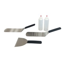 Griddle Tool Set Silver Black Stainless Steel 5 Piece – Kitchen Tools