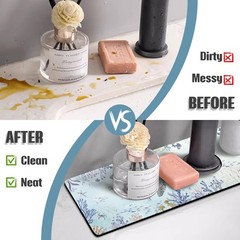 Sink Faucet Absorbing Mat, 2 Pack Drying Mat Around Faucet Sink Splash Guard …