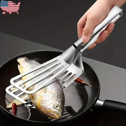 Stainless Steel Steak Clamp Food Clip Tongs Bread Meat BBQ Kitchen Cooking Tool