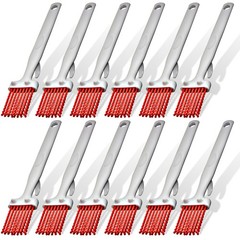 Silicone Basting Brush with Hook, 2″ Red – Set of 12 Kitchen Cooking Tools
