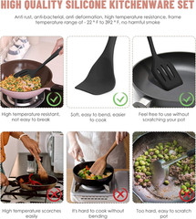 Kitchen Utensils Set-12 Pieces Silicone Cooking Utensils Set Dishwasher Safe 392
