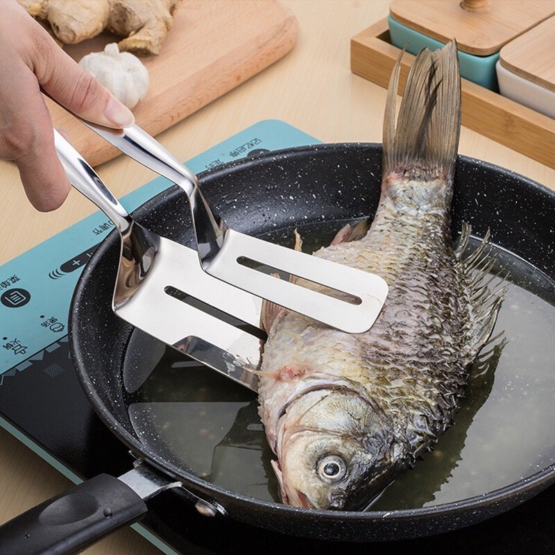 Kitchen Cooking Tool Stainless Steel Steak Clamp Tongs Food Clip for Bread BBQ