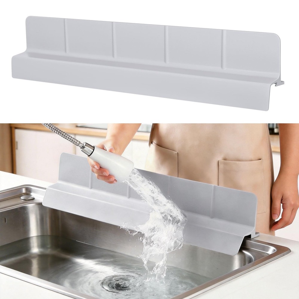 Protector antisalpicaduras para fregadero con ventosas, agua de silicona
