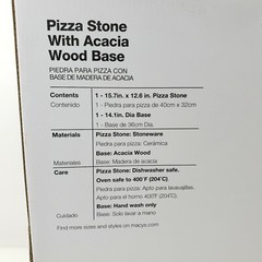 The Cellar Pizza Stone with Acacia Wood Base 12.6″ x 15.75″ x 1.24″