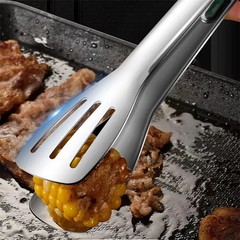1 pcs Tongs Steak Clamp Kitchen Stainless Steel Tool Food Clip Bread Meat BBQ*