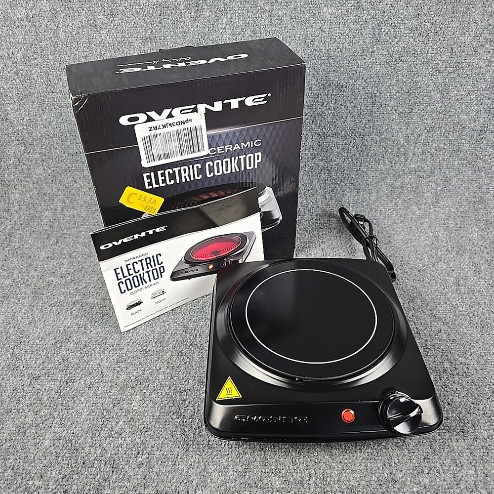OVENTE Electric Countertop Infrared Burner 7″ Ceramic Glass BGI101B – Works