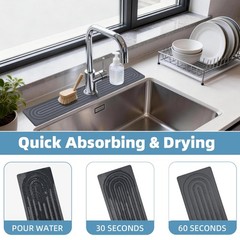 Diatomite Stone Faucet Mat for Kitchen Sink Sink Stone Quick Dry Around Fauce…