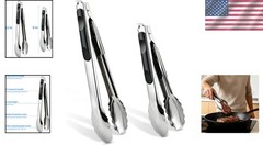 Versatile Non-Slip Kitchen Tongs Set – 9/12 Inch Heat-Resistant & Durable
