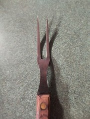 Vintage Ohio China Company Wooden Riveted Serving Meat Fork