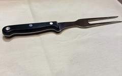 Meat Fork 10.5” Plastic Wood Handle Stainless Steel Japan Contour Handle