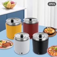 2* Commercial Soup Warmer Pot Electric Soup Kettle with Hinged Lid Food Warmer