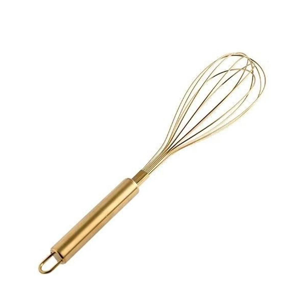 HAND MIXER STAINLESS STEEL EGG WHISK GOLD COLOR ECOFRIENDLY MANUAL EGG BEATER MI
