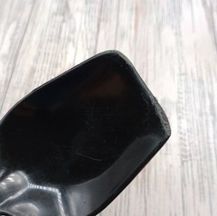 Vintage Nylon Slotted and Solid Serving Spoon Black Plastic Handle Unbranded